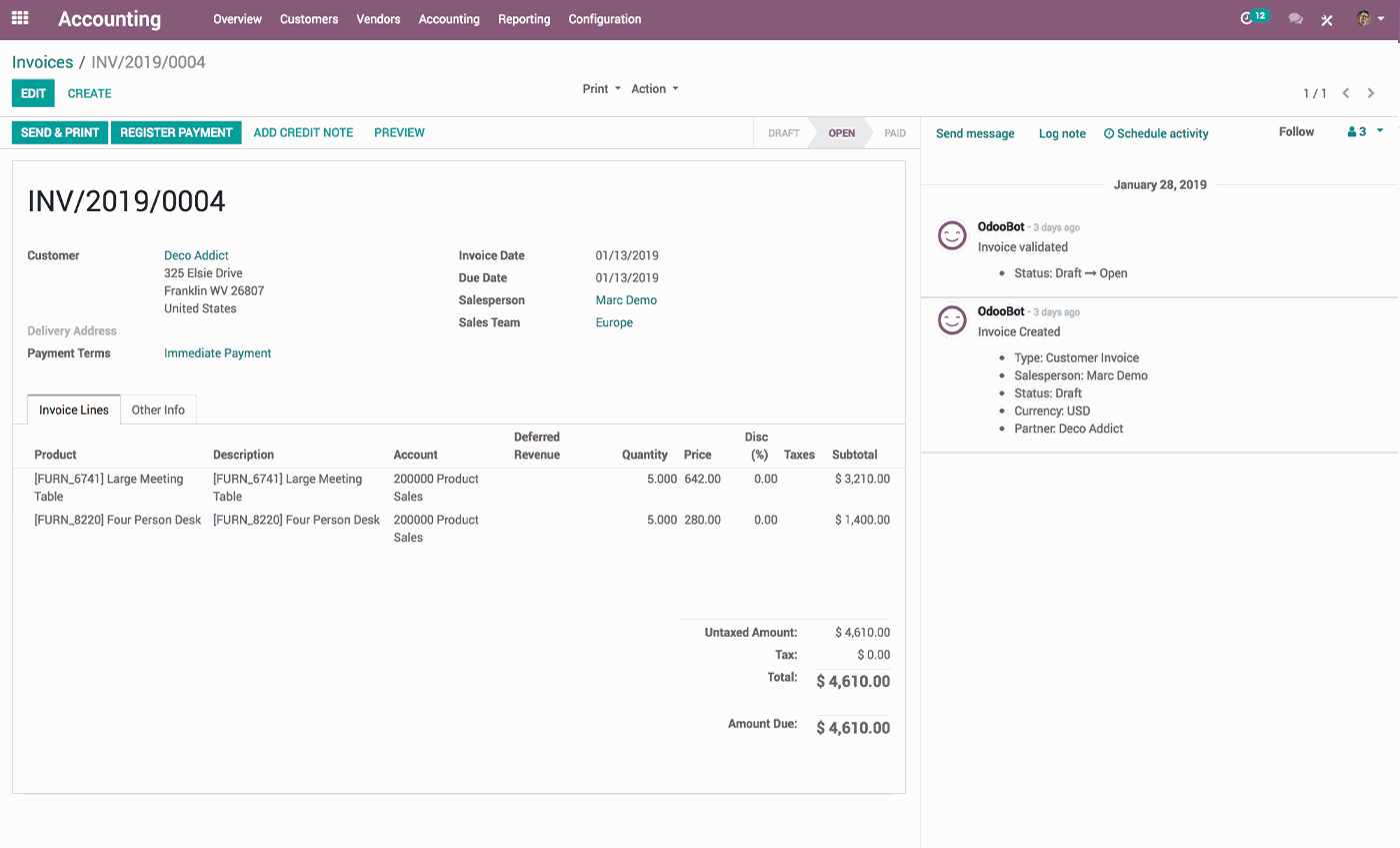 Odoo • Una imagen con una leyenda